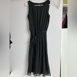 MSK Women’s Sleeveless Polka Dot Fit/Flare Midi Dress, Size 6, Black/White